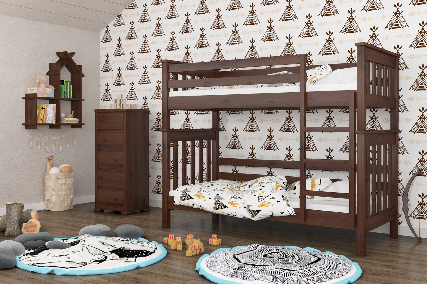 'Oslo' Solid Wood Twin Bunk Bed