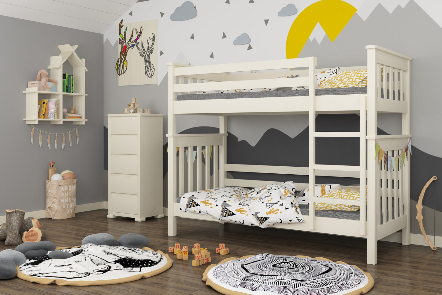 'Oslo' Solid Wood Twin Bunk Bed