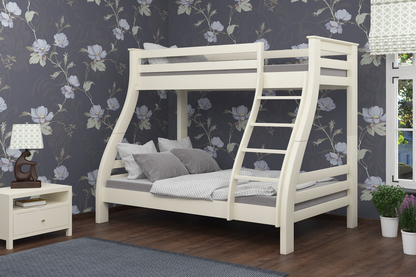'Juno' Solid Wood Double + Twin Bunk Bed