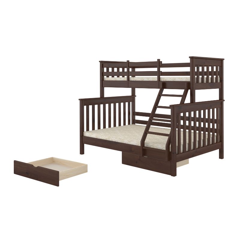 'Stockholm' Solid Wood Double + Twin Bunk Bed